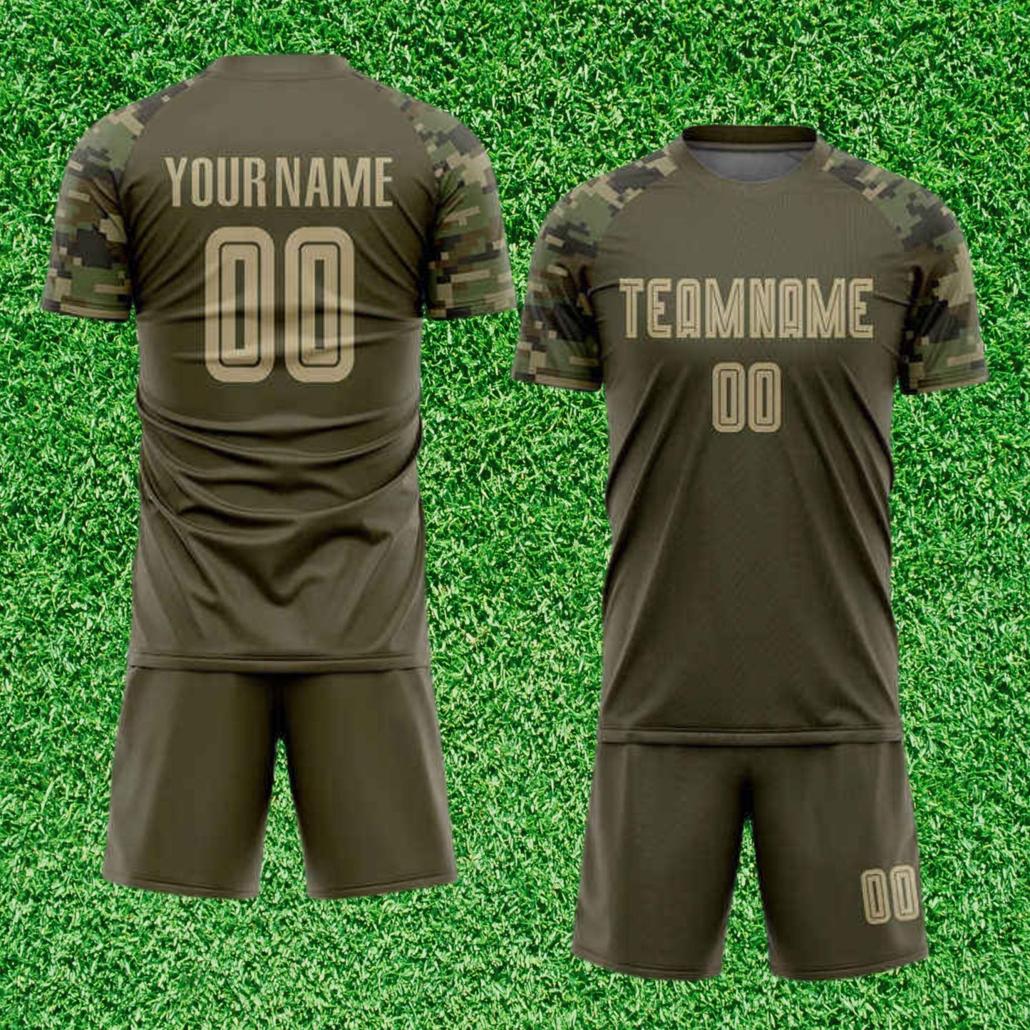 Kit Esportivo Verde Exército Customizado 25/26