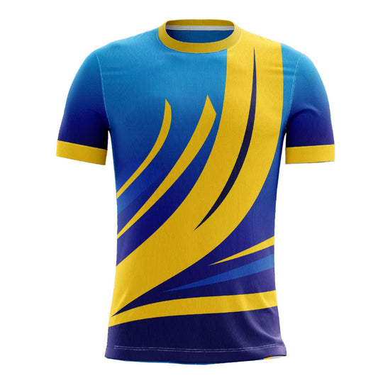 Camisa Futebol Azul e Amarelo Personalizado 25/26