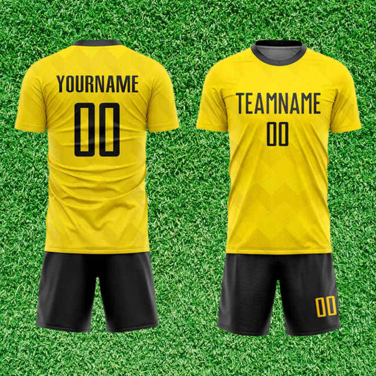 Kit Esportivo Amarelo Preto Simples Customizado 25/26