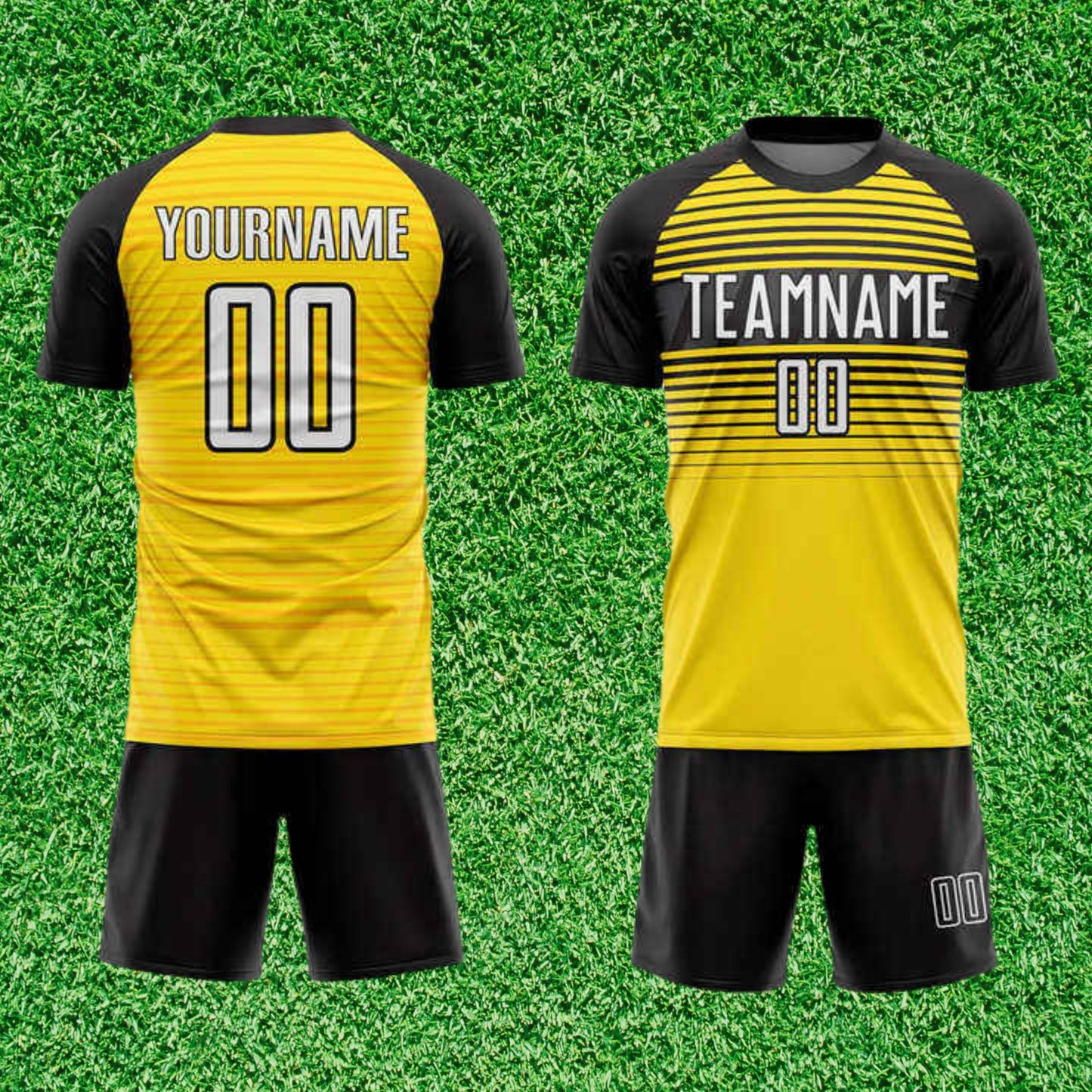 Kit Esportivo Amarelo Preto Faixa Customizado 25/26