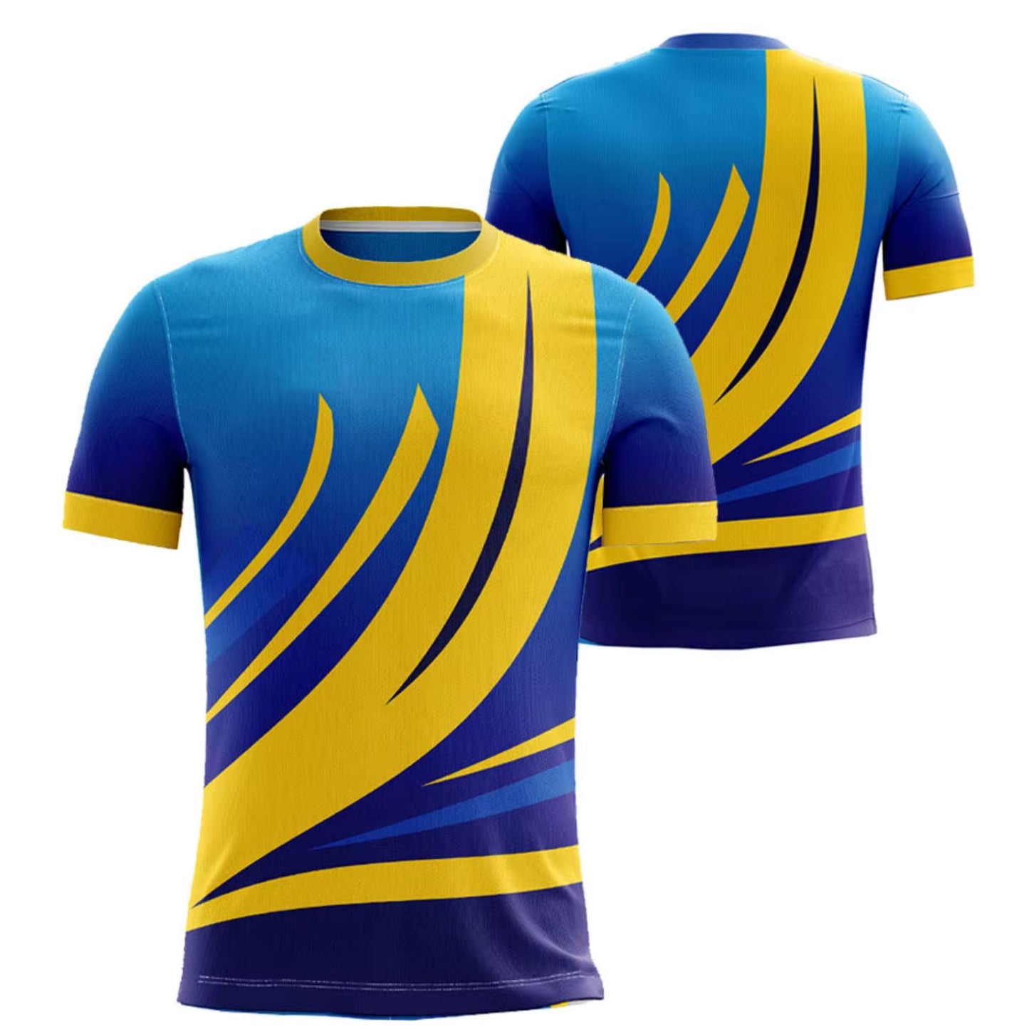 Camisa Futebol Azul e Amarelo Personalizado 25/26