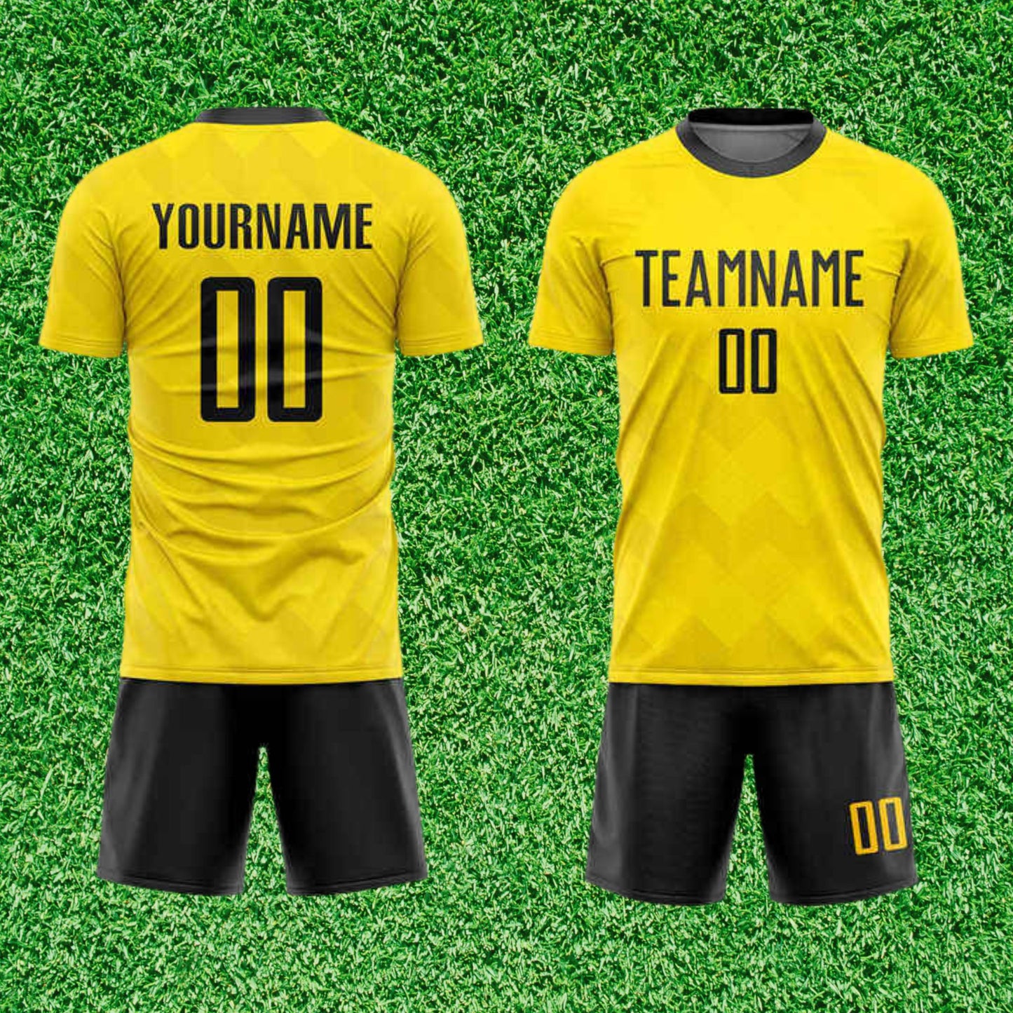 Kit Esportivo Amarelo Preto Simples Customizado 25/26