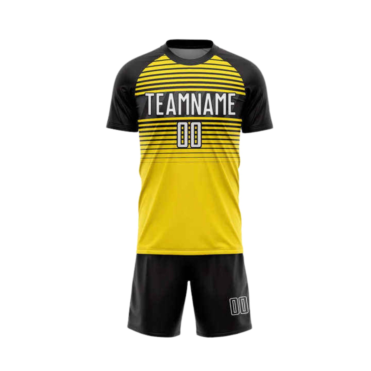 Kit Esportivo Amarelo Preto Faixa Customizado 25/26