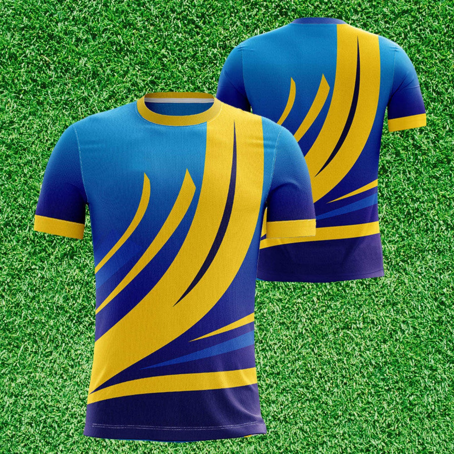 Camisa Futebol Azul e Amarela Customizada 25/26