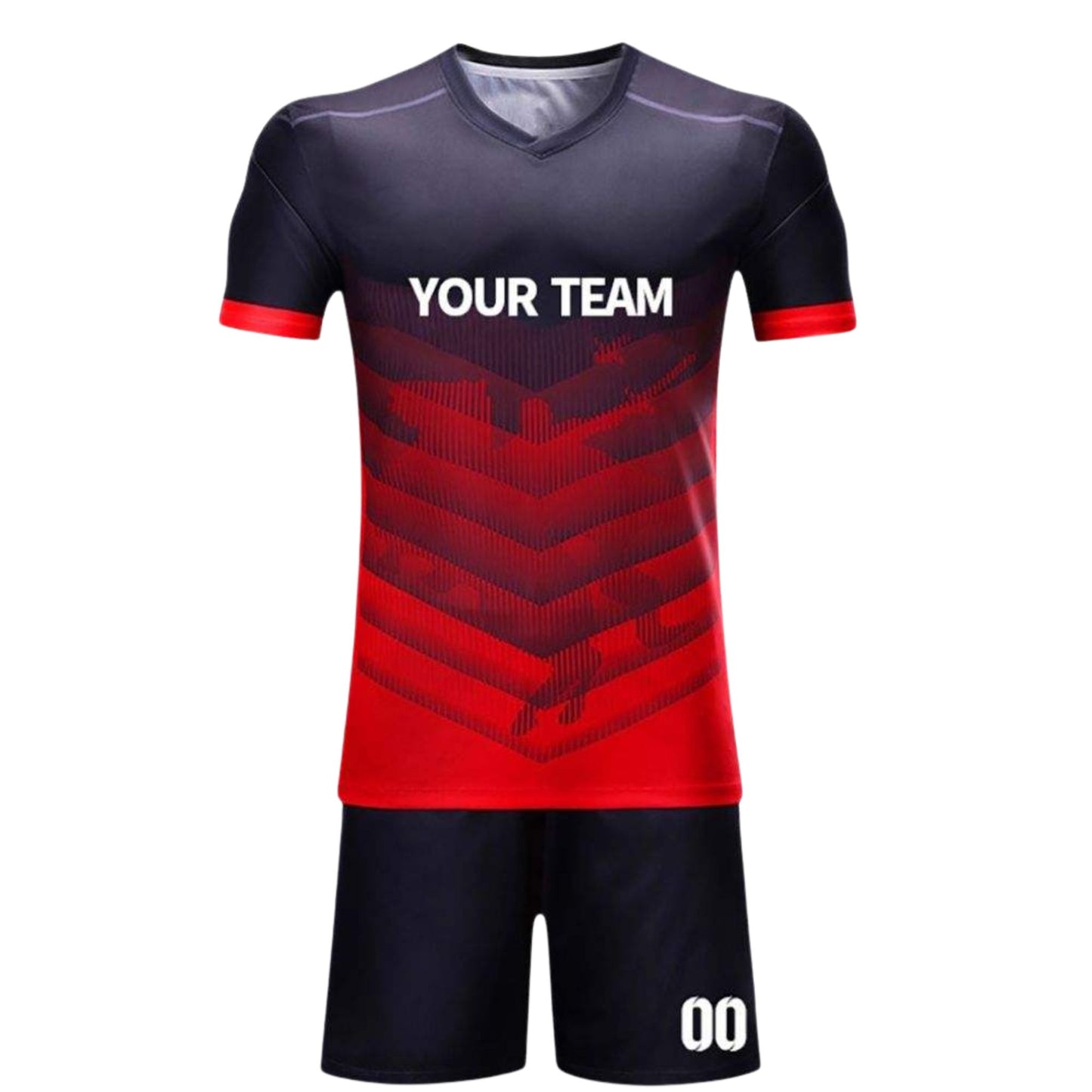 Kit Esportivo Preto e Vermelho Customizado 25/26